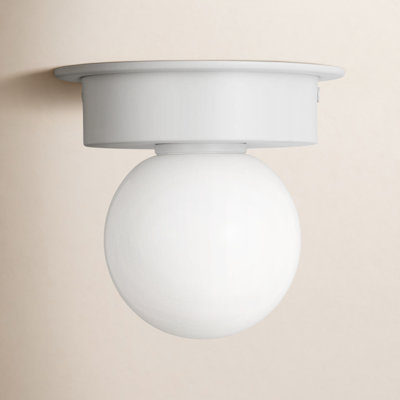 Single Light Milk Glass Shade Flush Mount