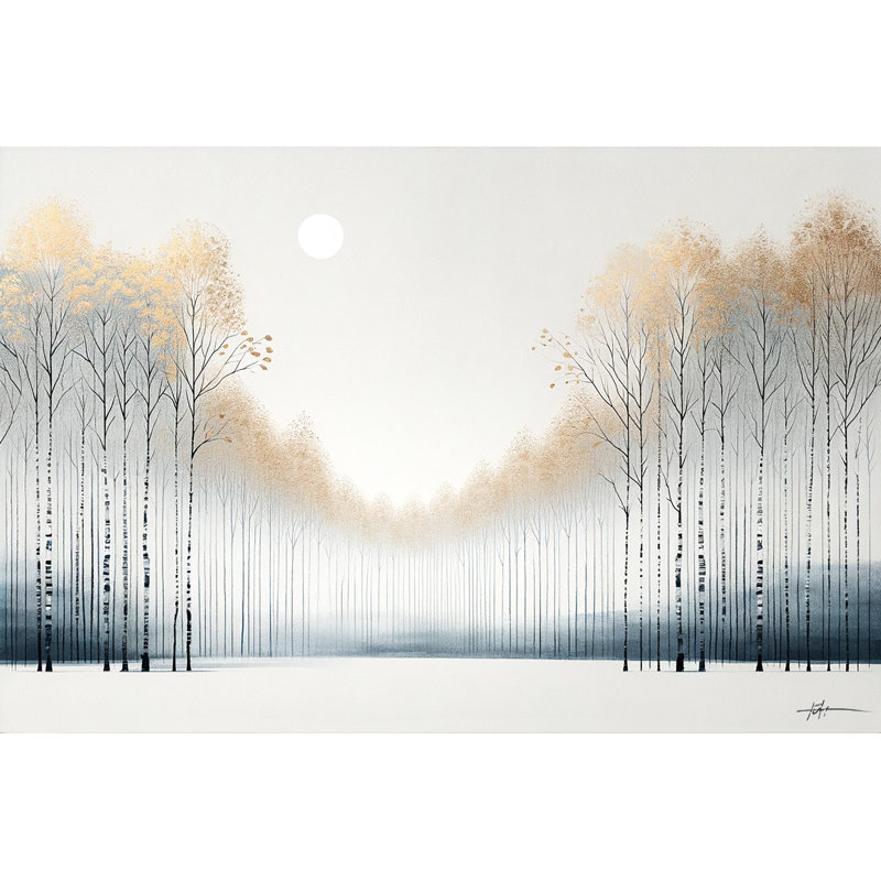 Art doré sur toile Golden Birch, H 12 po x l 16 po