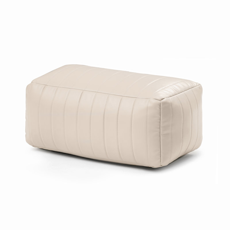 Repose-pieds Adelene Jae Florence - 20 x 12 x 10, Simili cuir, Crème