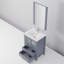 Poignée Wilbourn W Meuble-lavabo gris foncé avec comptoir en céramique blanche, robinet inclus, miroir 22 - surface de teinture pour salle de bain