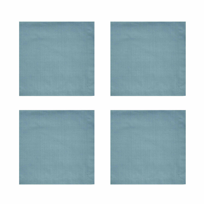  Ensemble de 4 serviettes de table Aqua Elements, Turquoise, 18 po carré