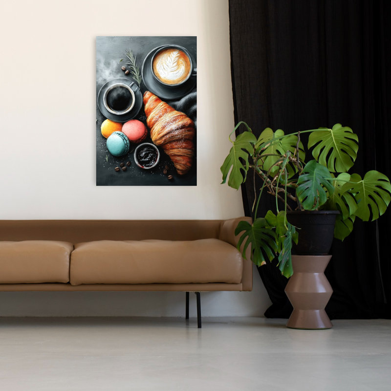 Cozy Coffee Petit déjeuner, art mural élégant, H 48 po x l 32 po