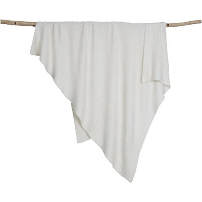 Barefoot Dreams B467-103B-OS CozyChic Lite Ribbed Baby Blanket, Pearl, One Size