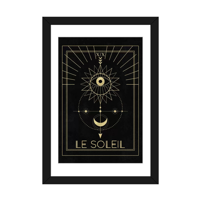 « le soleil », impression sur toile, Papier beaux-arts encadré noir, Blanc, H 24 po x l 16 po x P 1 po