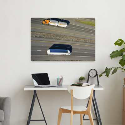 Trucks moving on a highway Interstate 80 Park City Utah USA 1 Piece Wrapped Canvas Wall Art