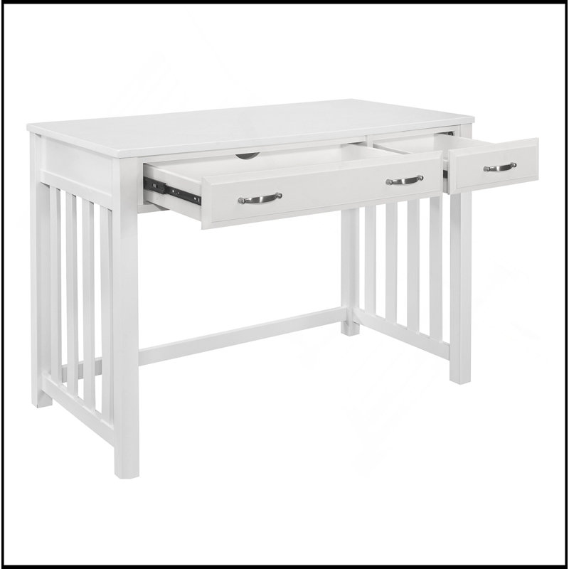 Bureau en bois moderne moderne avec tiroir à clavier, Blanc