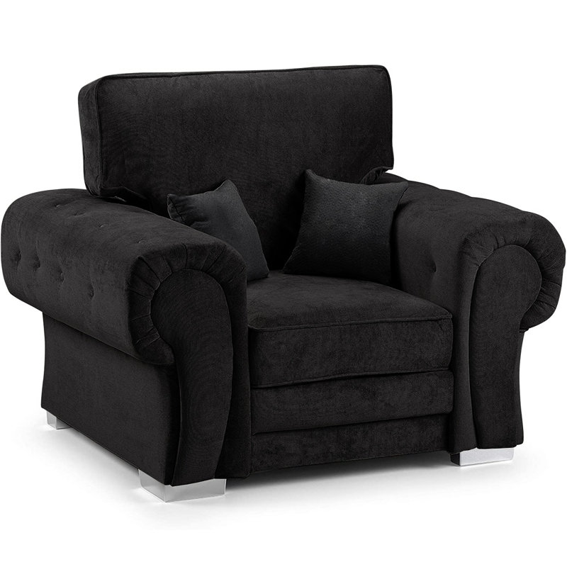 Deshields Upholstered Armchair, Black