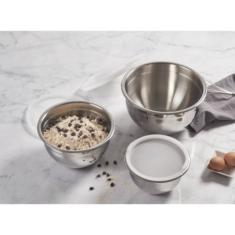 Le Creuset 3-Piece Stainless Steel Mixing Bowl Set with Lids