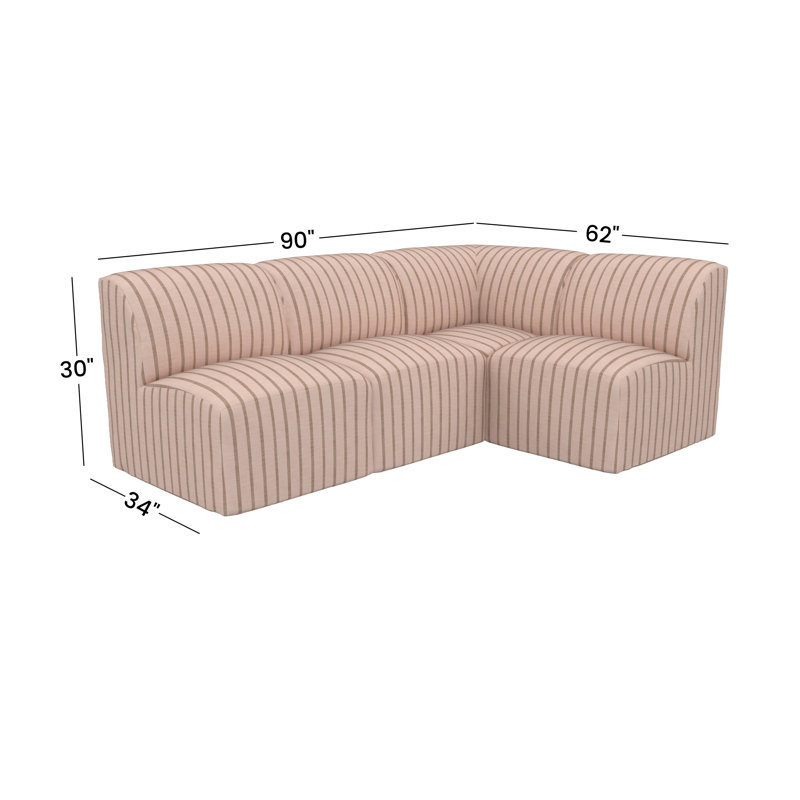 Fleener Essie Sunbrella® Outdoor Sofa, Unwind Cameo Striped Sunbrella®