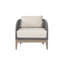 Chaise de patio en bois d'eucalyptus avec corde grise et coussins en oléfine taupe Lyssa Hareton