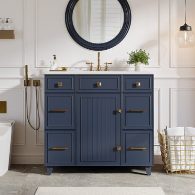 36'' Single Bathroom Vanity With Ceramic Top