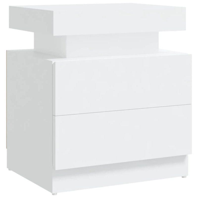 Bedside Cabinet 45x35x52 cm Engineered Wood, White, White