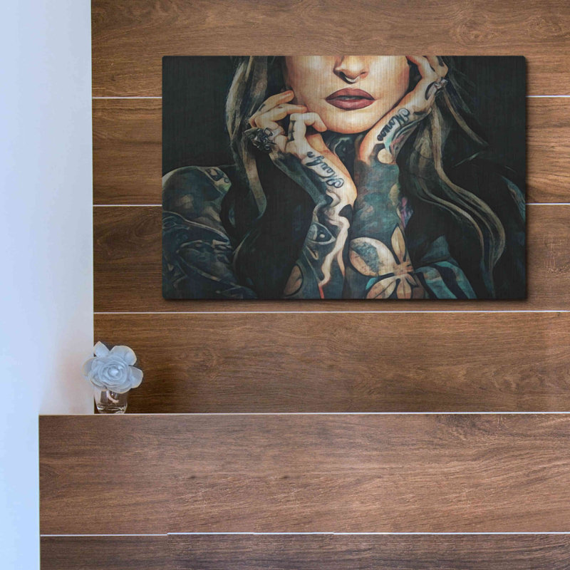 «Tigered Temptress» par Ashley Aldridge - impression sans cadre sur métal, H 12 po x l 16 po x P 0,13 po
