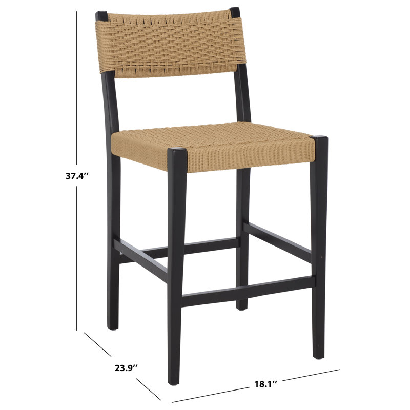 Dutton Woven Counter Stool, Natural/Black