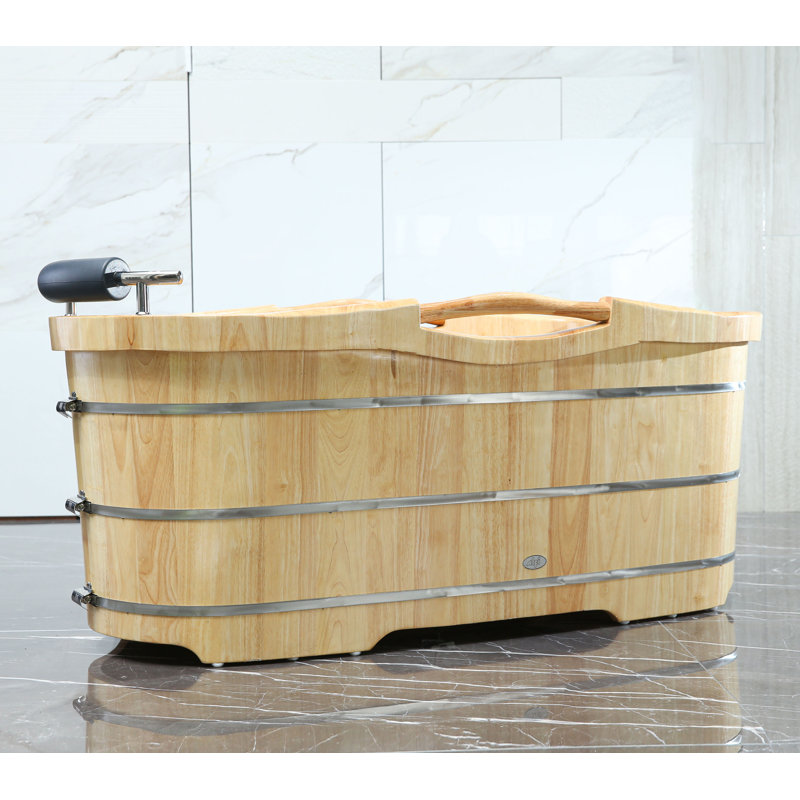61'' x 28.38'' Soaking Wood Bathtub