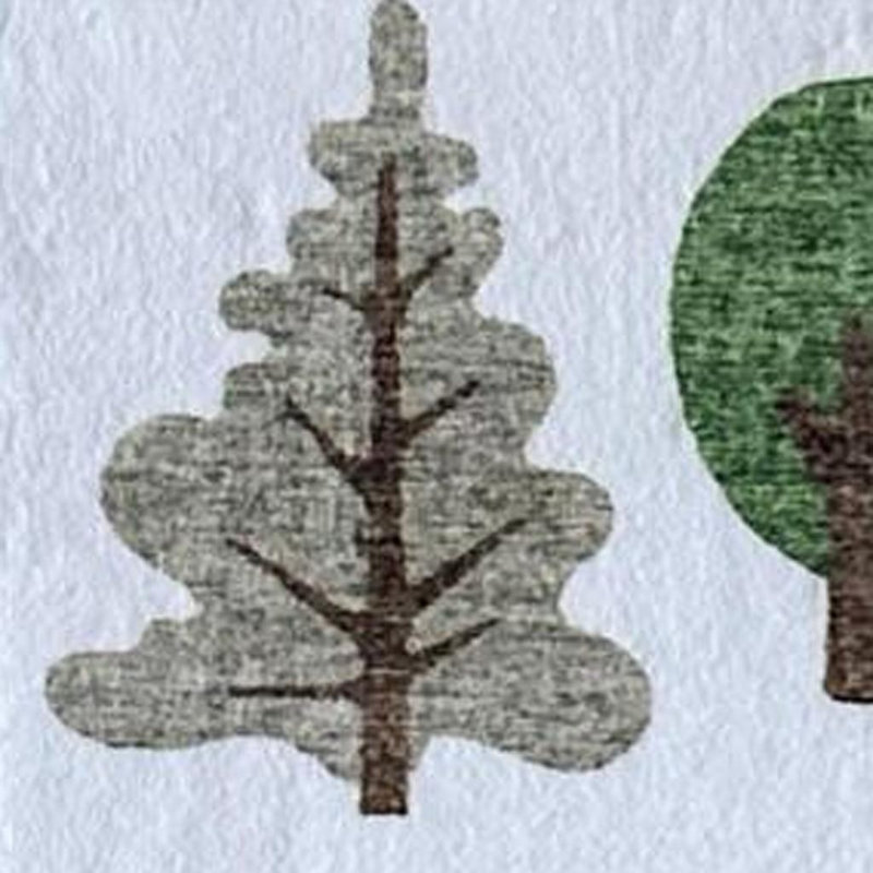 Tapis 5 pi x 8 pi blanc cassé vert et bleu château et arc-en-ciel