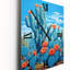 Cerulean Blue Cactus Collage - Horloges murales Cactus-1457786561