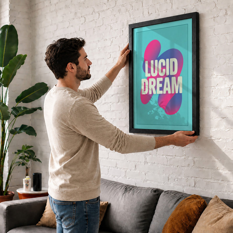 Lucid Dream Modern - Framed Print, A3 - 42.0 x 29.7 cm, Oak