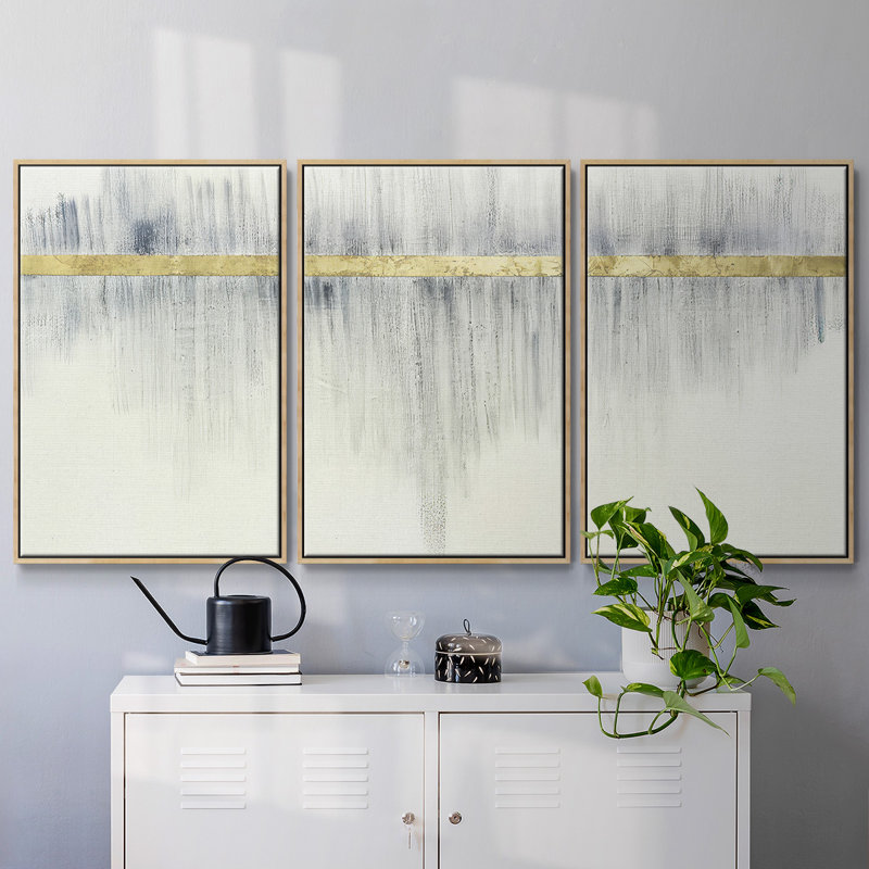 Ensemble de 3 pièces encadrées sur toile imprimées Foertell, Encadré naturel, H 36 po x l 75 po