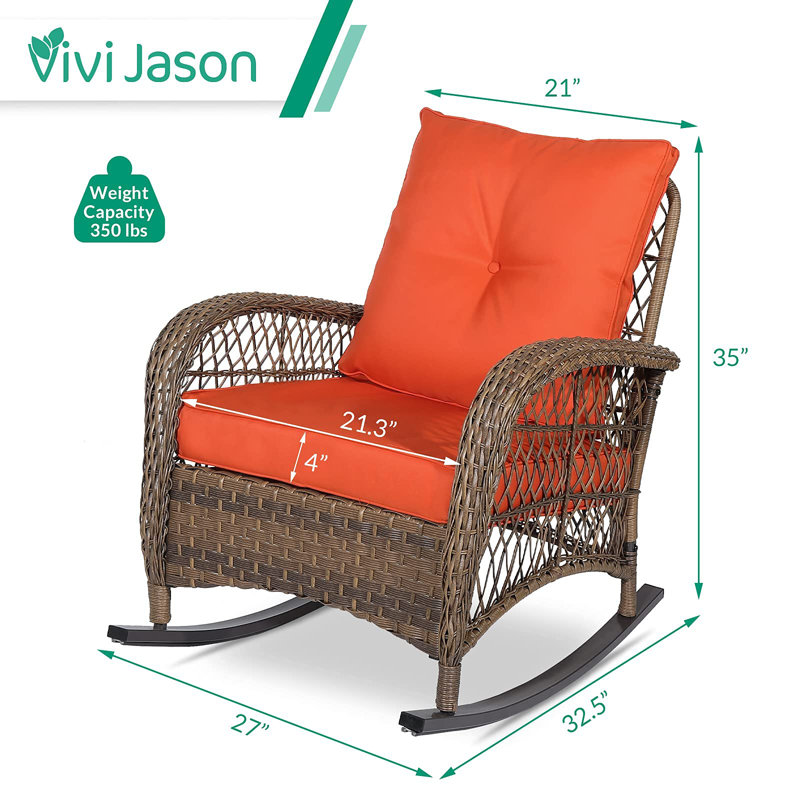 Chaise berçante 2 pièces Dayhsaun, Orange