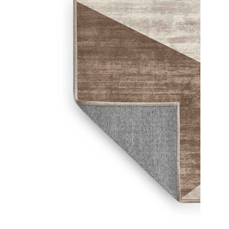 Tapis géométrique beige lavable à la machine Oryn Gibbon, 5 X 8