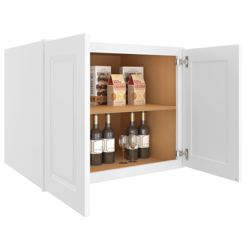 Armoire murale standard en contreplaqué, Blanc traditionnel, H 24 po x l 30 po x P 24 po