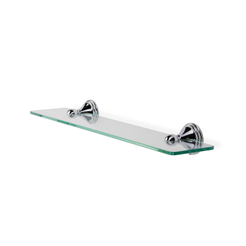 Westminster Wall Mounted Gass Shelf with Chrome Brackets 50cm