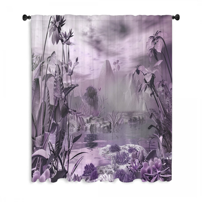 Rideau transparent en polyester Burlinson, L 50 po x L 84 po