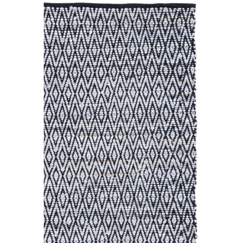 Tapis géométrique tissé à la main Montauk, Carré 6 pi