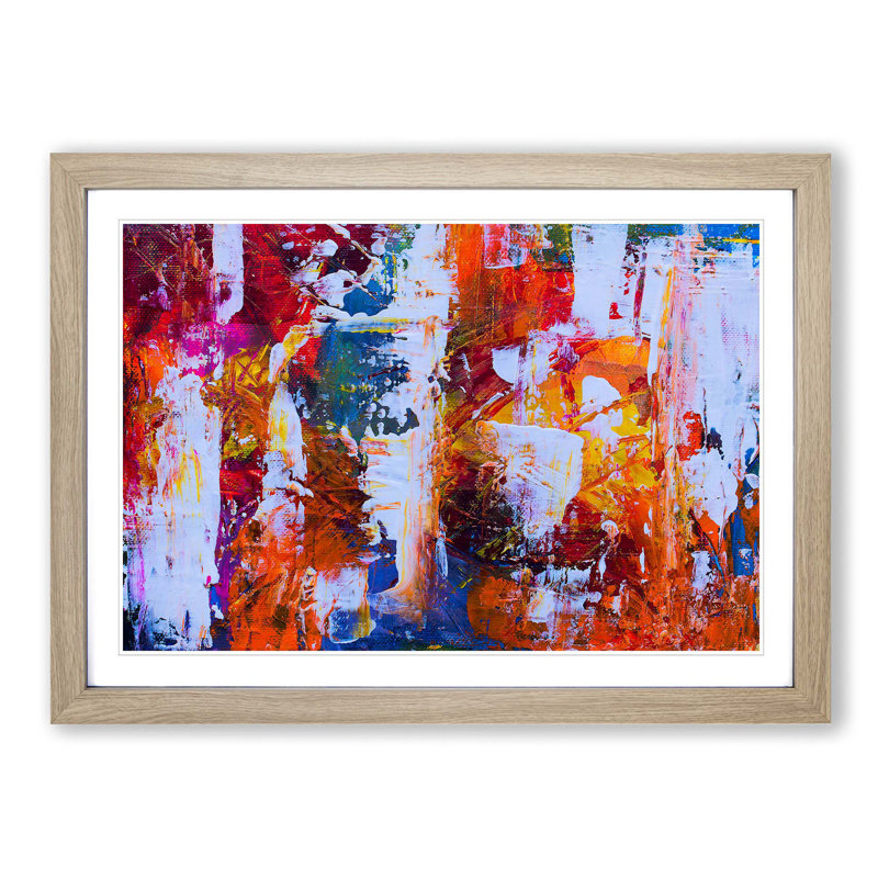 Abstract Vol.374 by S.Johnson - Picture Frame Painting Print, Oak Framed, 27cm H x 36cm W x 2cm D