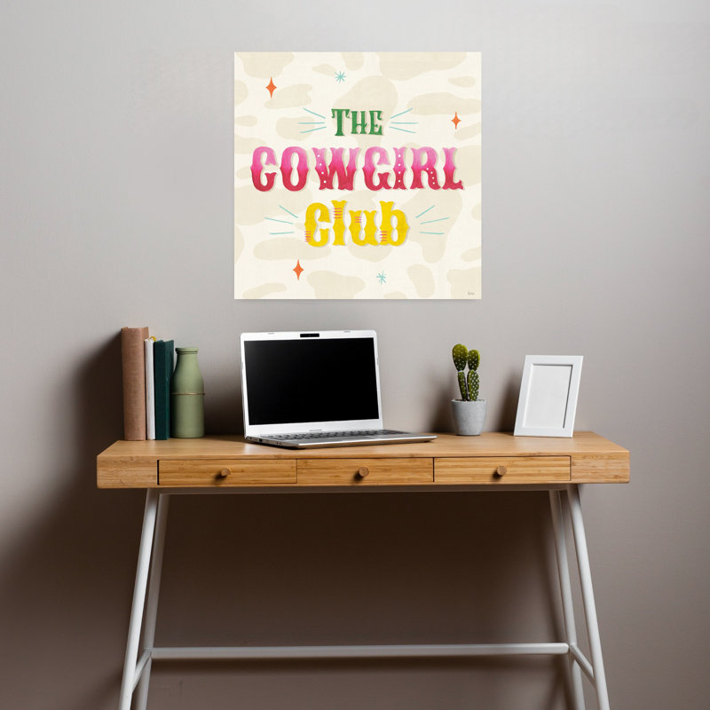 Cowgirl Club VI, art abstrait contemporain, H 18 po x l 18 po