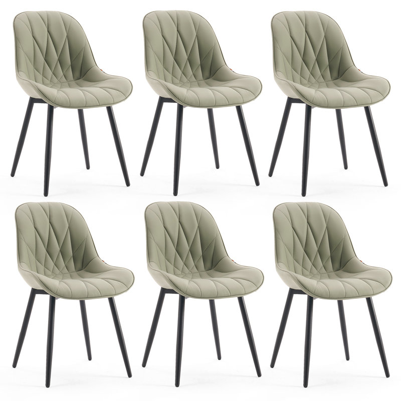 Chaise d'appoint rembourrée en similicuir Chardee, Vert olive