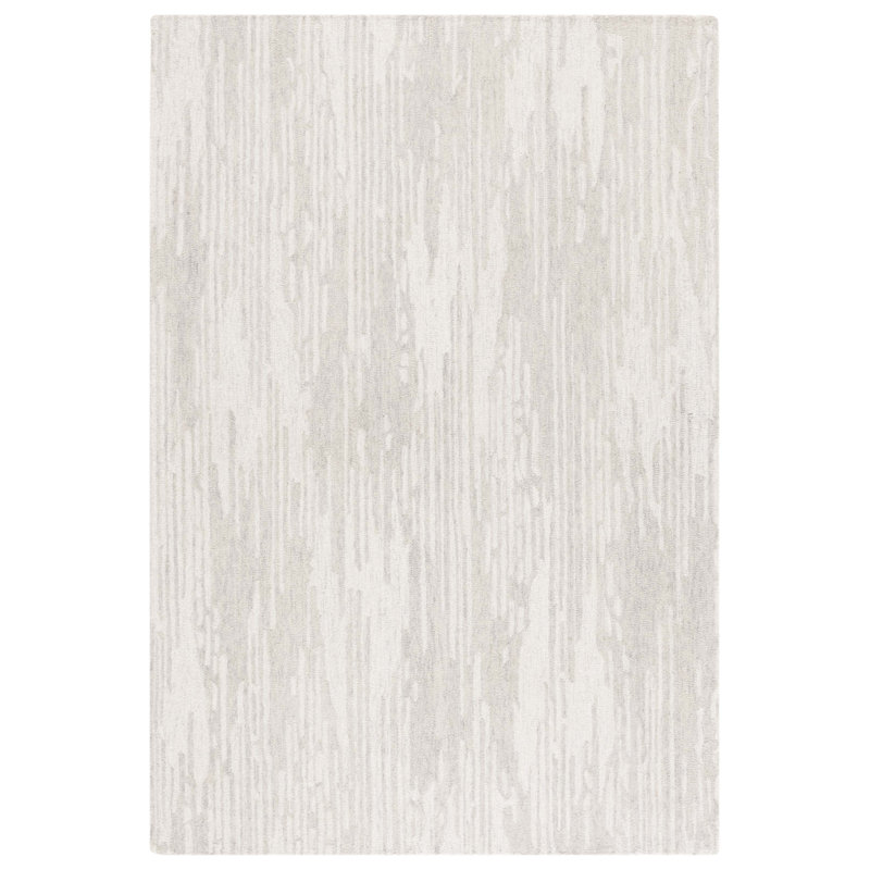 Ebony 925 Hand Tufted Wool/Cotton Abstract Rug in Gray/Ivory, Rectangle 3' x 5'