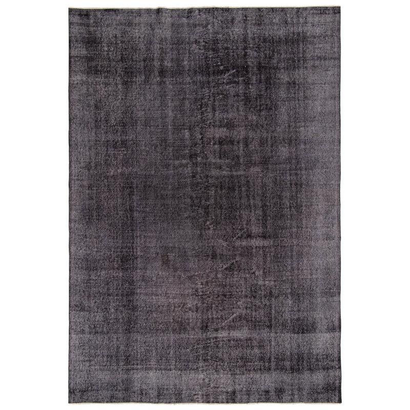 Tapis noir en laine noué à la main de conception unique 2000 pi 6 pi 10 po x 10 pi 2 po Odean