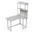 Bureau d'ordinateur en L avec tablettes de rangement et panneau perforé, bureau de coin moderne pour le bureau personnel