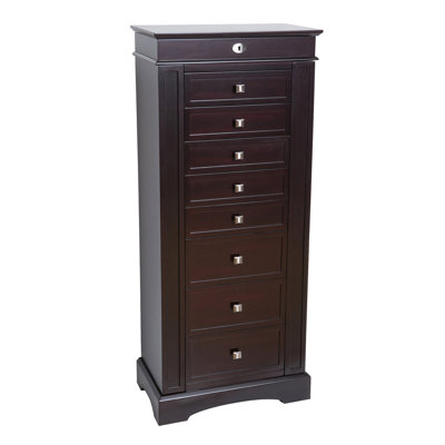 Armoire à bijoux avec miroir rabattable Bozarth