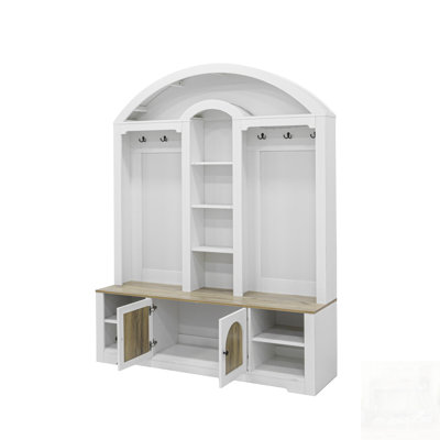 Multi-Functional Wardrobe With Shoe Racks, Clothes Hangers, And Hooks, Modern Design For Efficient Storage And Organization