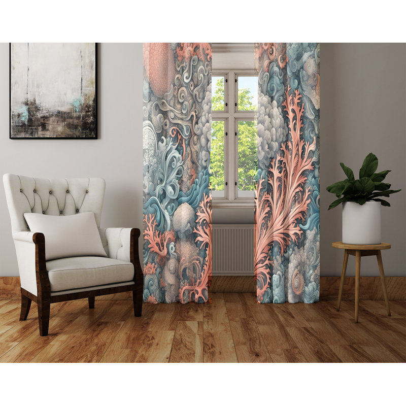 Paire de rideaux semi-transparents en polyester Chantrell, L 40 po x L 52 po