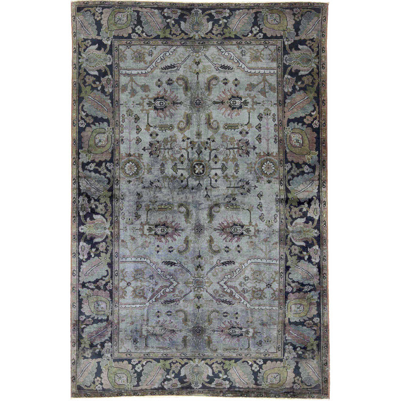 Tapis bleu de haute qualité noué à la main