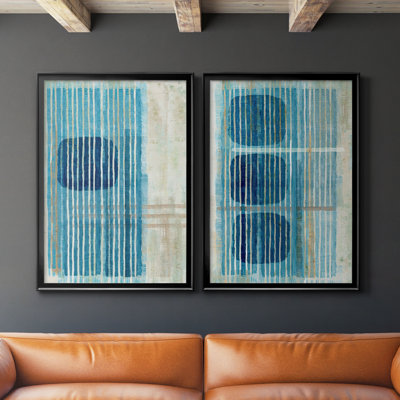 " Blue Blue Horizon I " 2 - Pieces Painting Print
