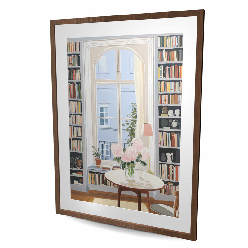 Sunny Window - Still Life - Reproduction matte encadrée rose pour la décoration