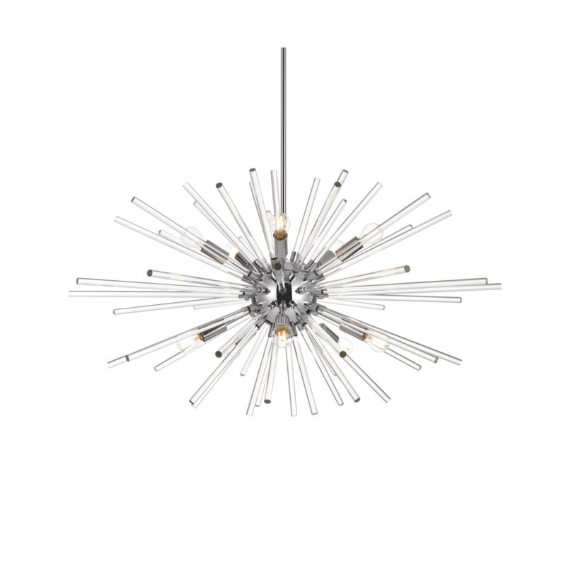 Francene 10 - Light Unique/Statement Pendant, Chrome, 19" H x 32" W x 32" D