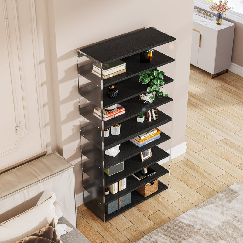 8-Tier Acrylic Bookshelf, Black