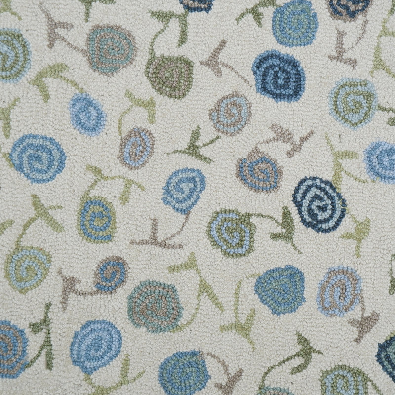 Florals Area Rug, Navy, 2'6" x 8'
