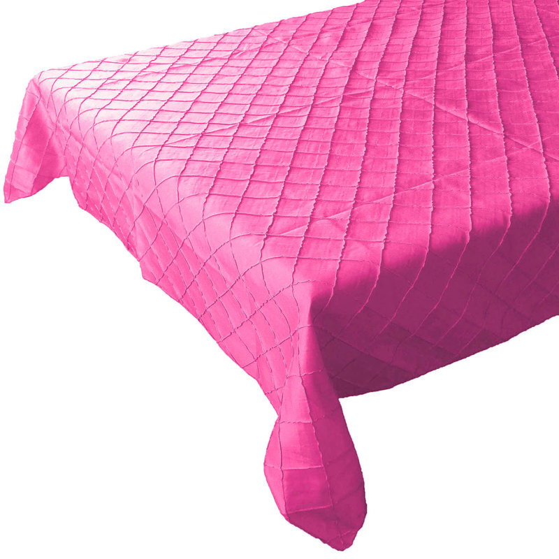 Pintuck Taffeta Tablecloth, 144" x 58", Pink