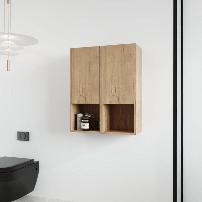  Armoire de salle de bain murale Cranor avec rangement ouvert et fermé, H 29,55 po x l 24 po x P 9,86 po
