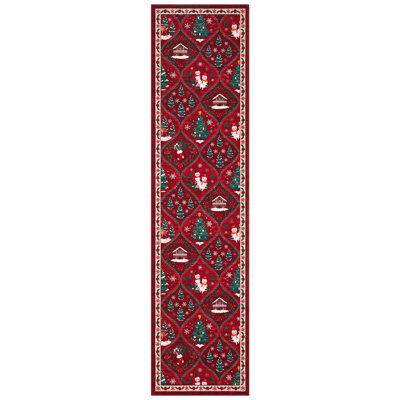 Christmas Rugs for Living Room Ultra-Soft Bedroom Carpet with Non-Slip Backing, Washable Low Pile Indoor Rug, Non- Shedding Decorative Xmas Floor Mats for Office, Kitchen