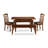 5 Piece Dining Set Includes a Rectangle Dining Table with Butterfly Leaf and 2 Faux Leather Kitchen Chairs with 2 Benches, 32x54 Inch, Mahogany