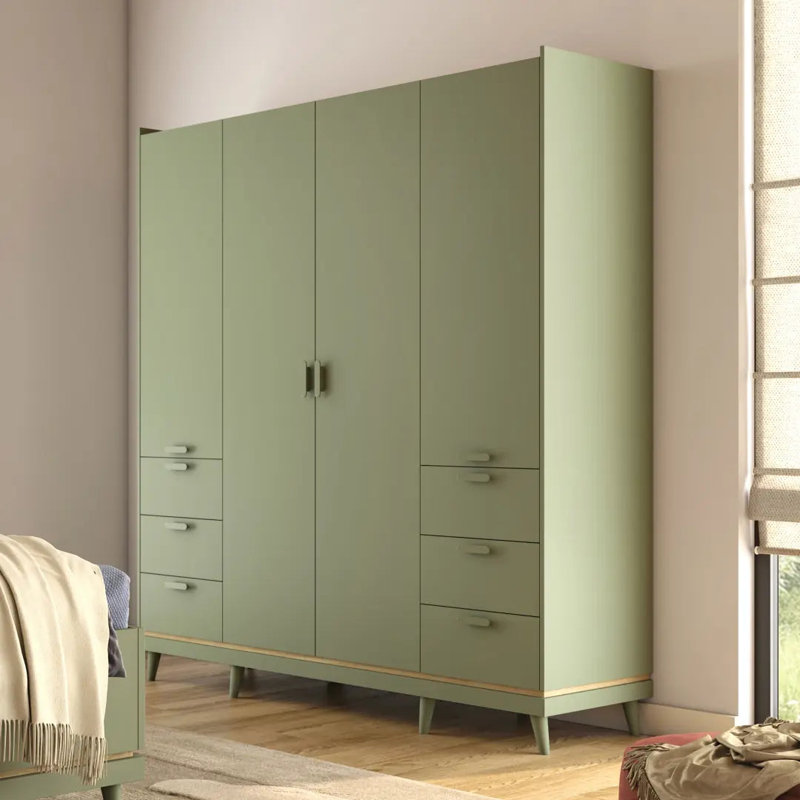 Manufactured Wood Wardrobe, Green