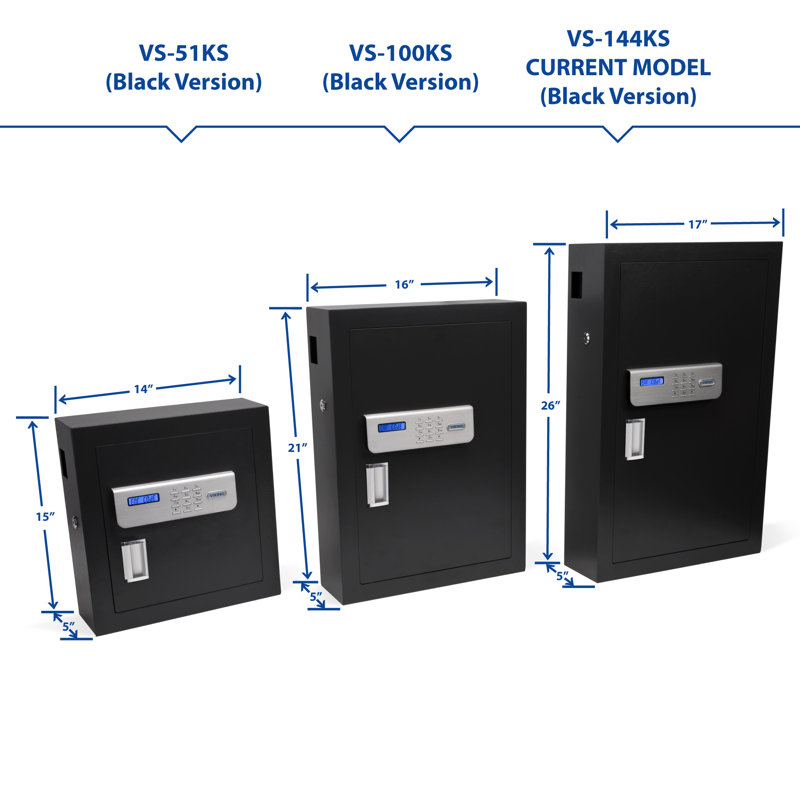 Black Steel Key Safe with Lockable Drop Slot, 144 Key Capacity